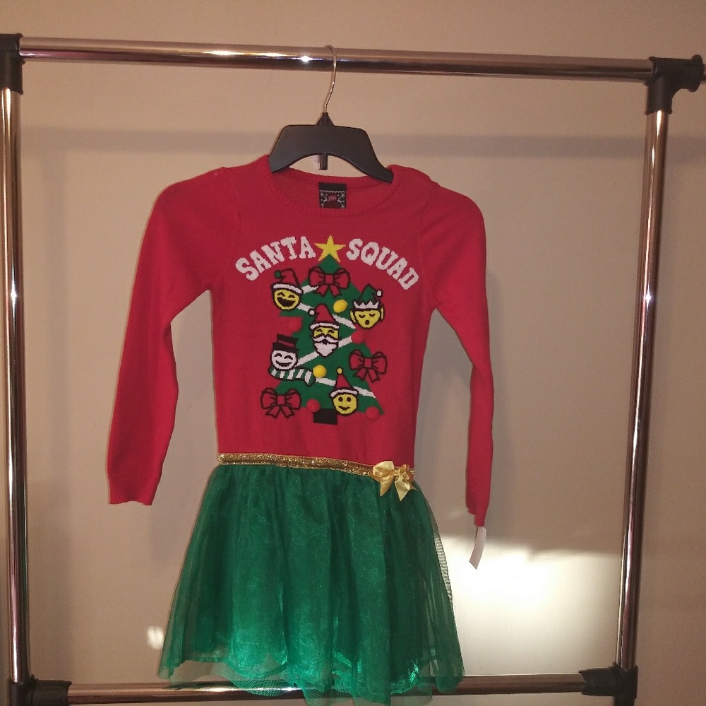 NWT Girl Christmas Hoilday Sweater Tutu Dress